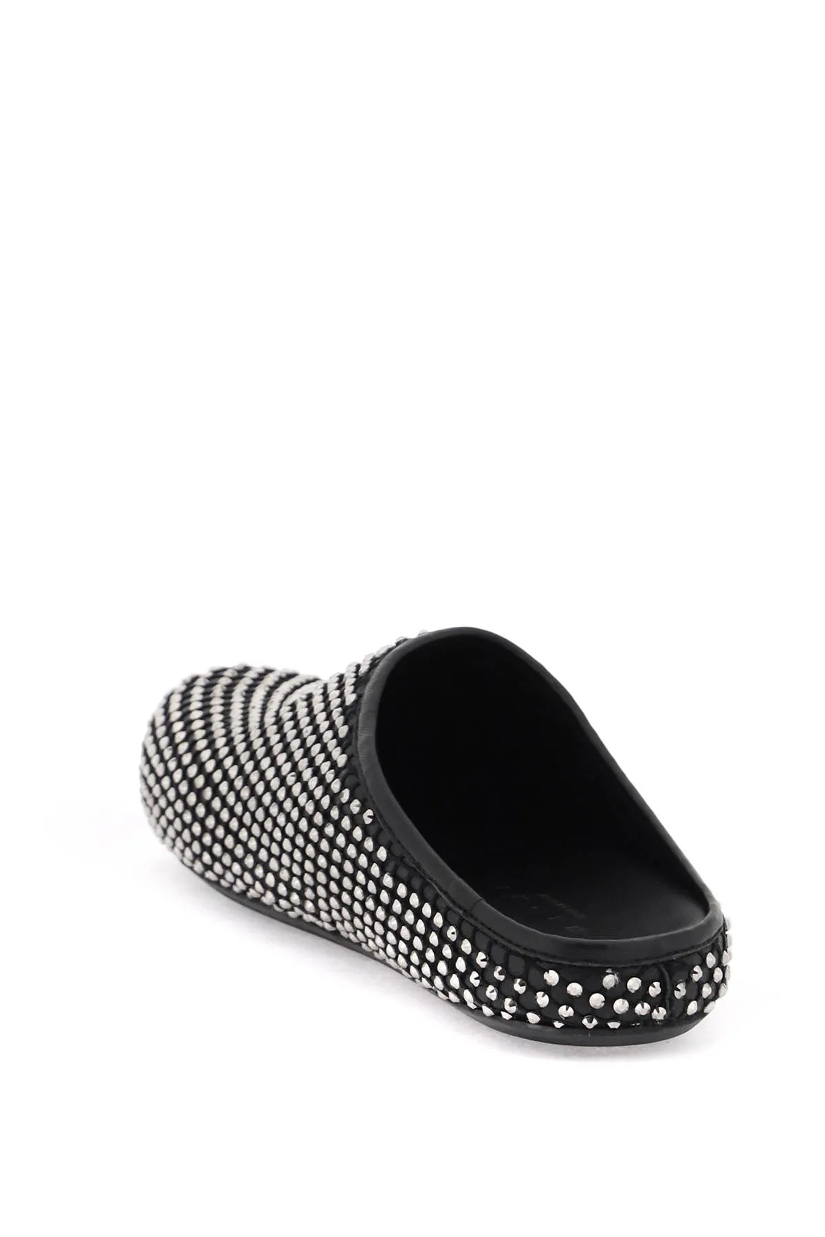 Marni Women's Leather Fussbett Clogs With Rhinestones
