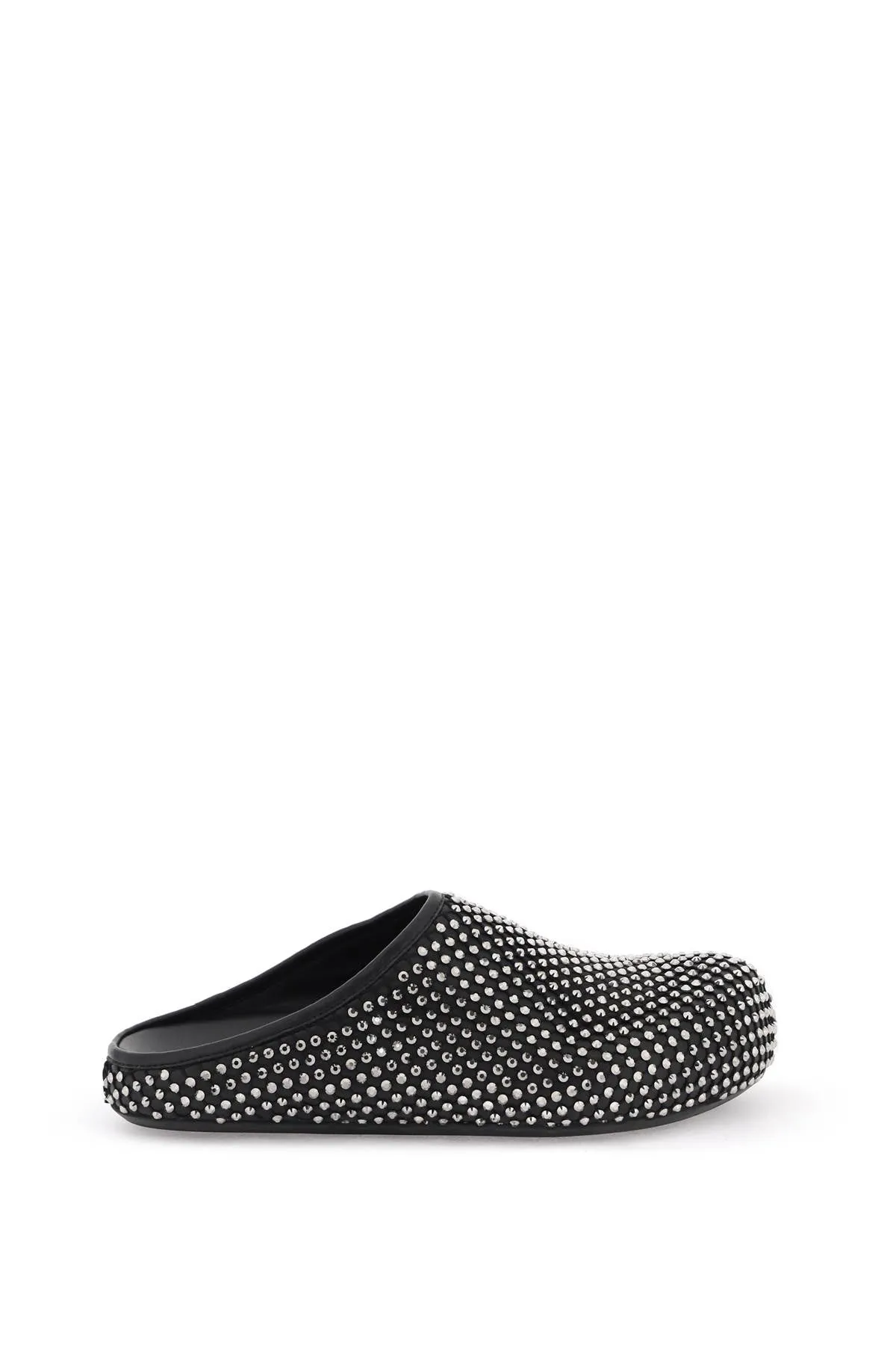 Marni Women's Leather Fussbett Clogs With Rhinestones