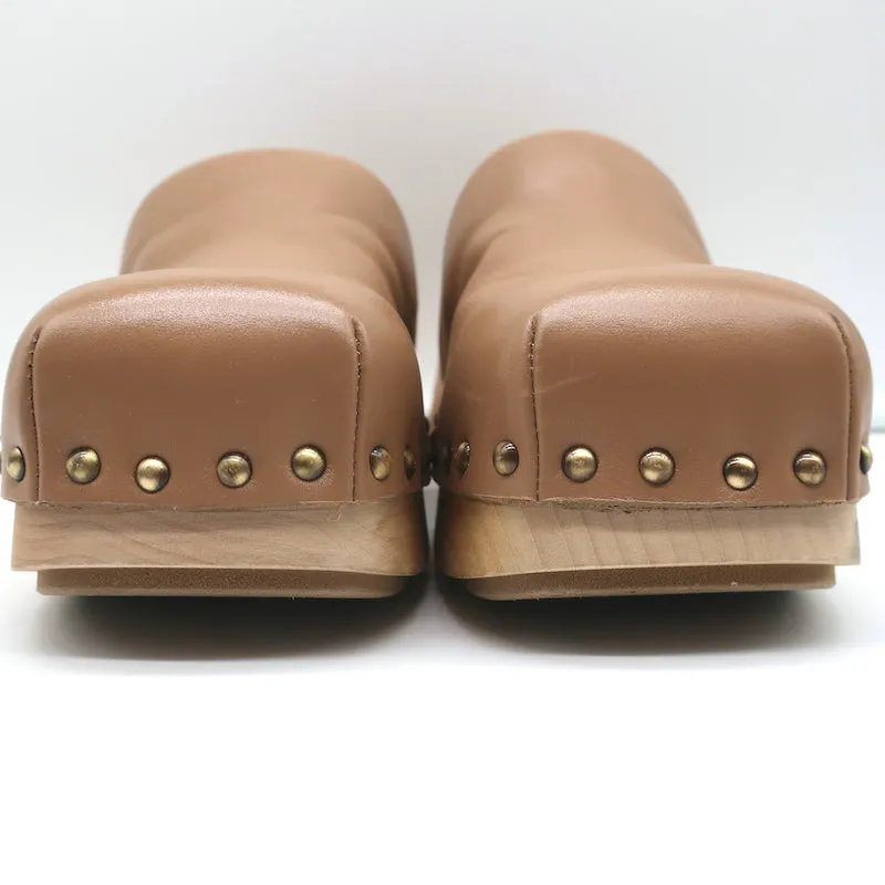 Marsell Bottone Clogs Hazelnut Leather Size 37 Platform Mules