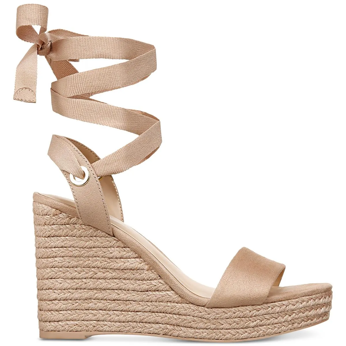 Maxx Womens Faux Suede Open Toe Wedge Sandals