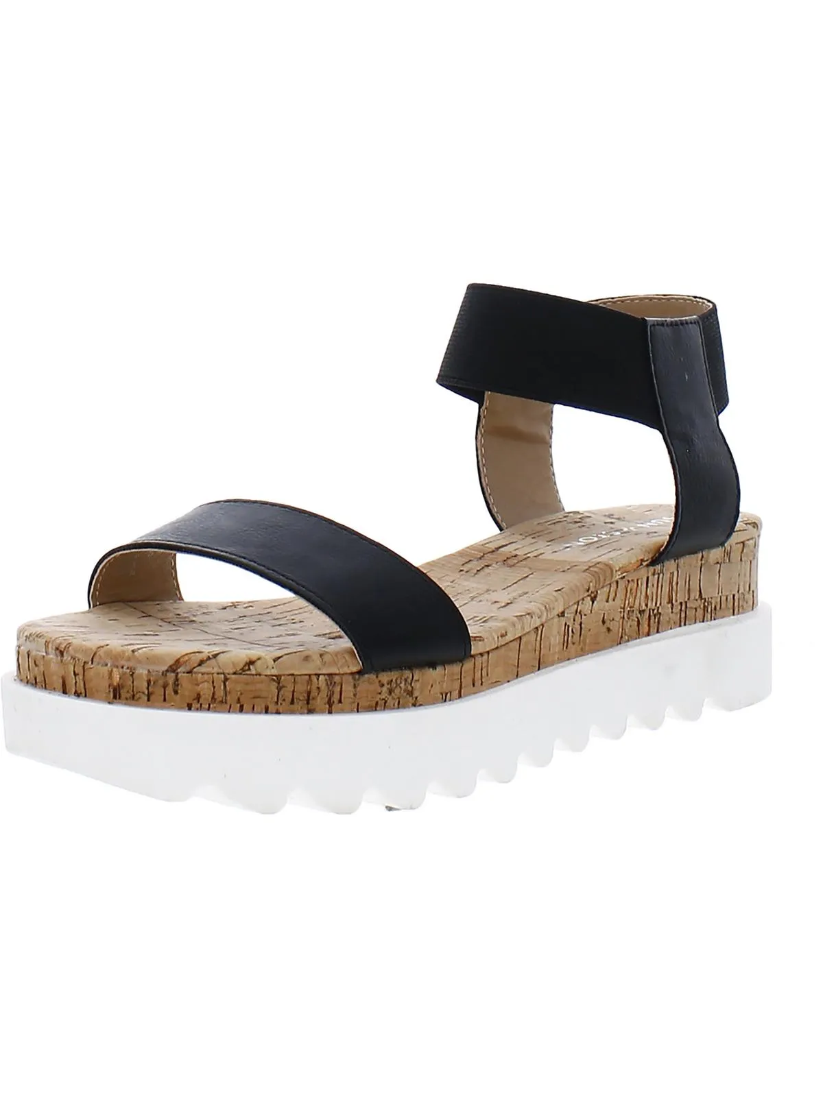 Melanyy Womens Laceless Open Toe Wedge Sandals