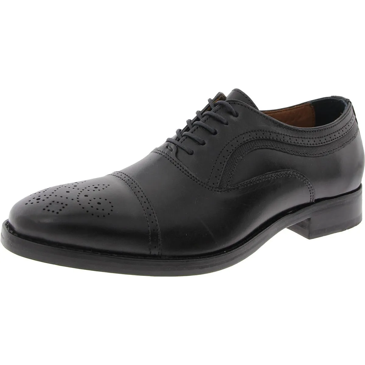 Mens Embroidered Leather Derby Shoes