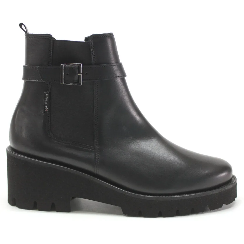 Mephisto Fauve Full Grain Leather Women's Wedge Ankle Boots