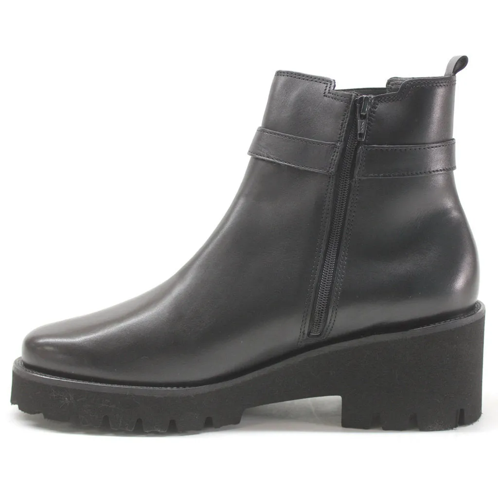 Mephisto Fauve Full Grain Leather Women's Wedge Ankle Boots