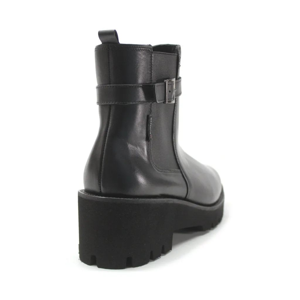 Mephisto Fauve Full Grain Leather Women's Wedge Ankle Boots