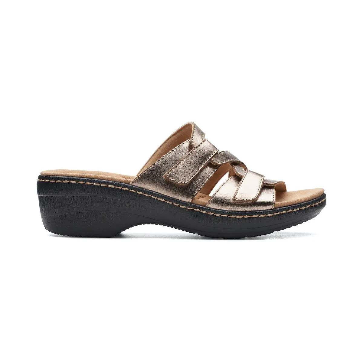 Merliah Karli Womens Metallic Leather Slide Sandals