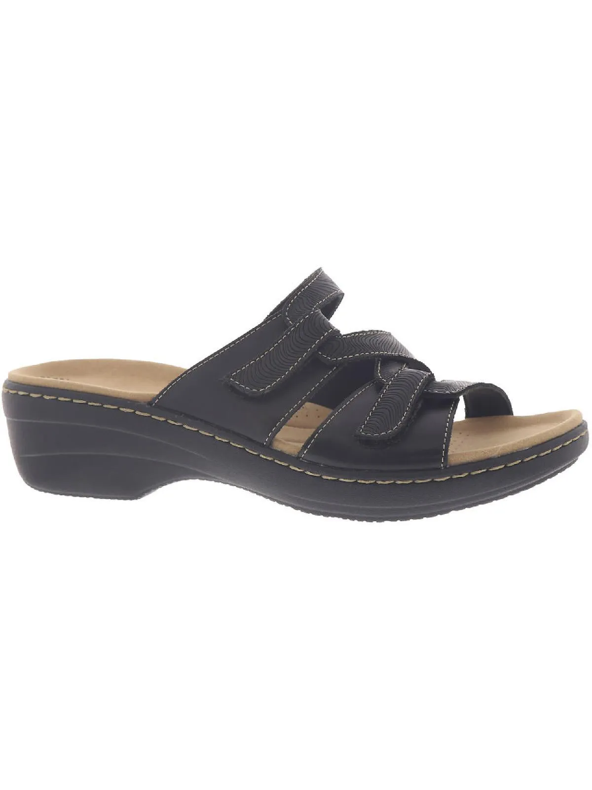 Merliah Karli Womens Metallic Leather Slide Sandals