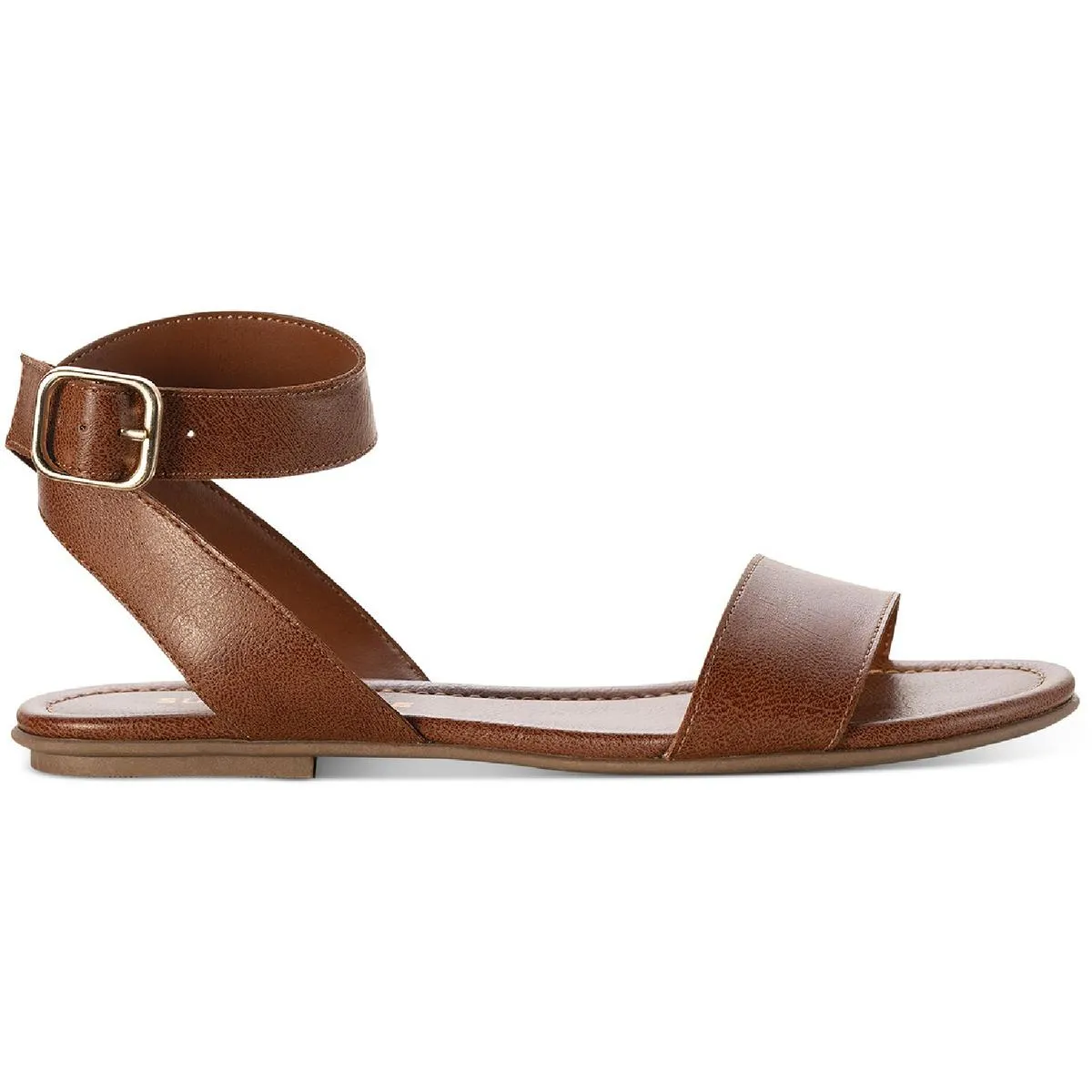 Miiahp Womens Faux Leather Open Toe Flat Sandals