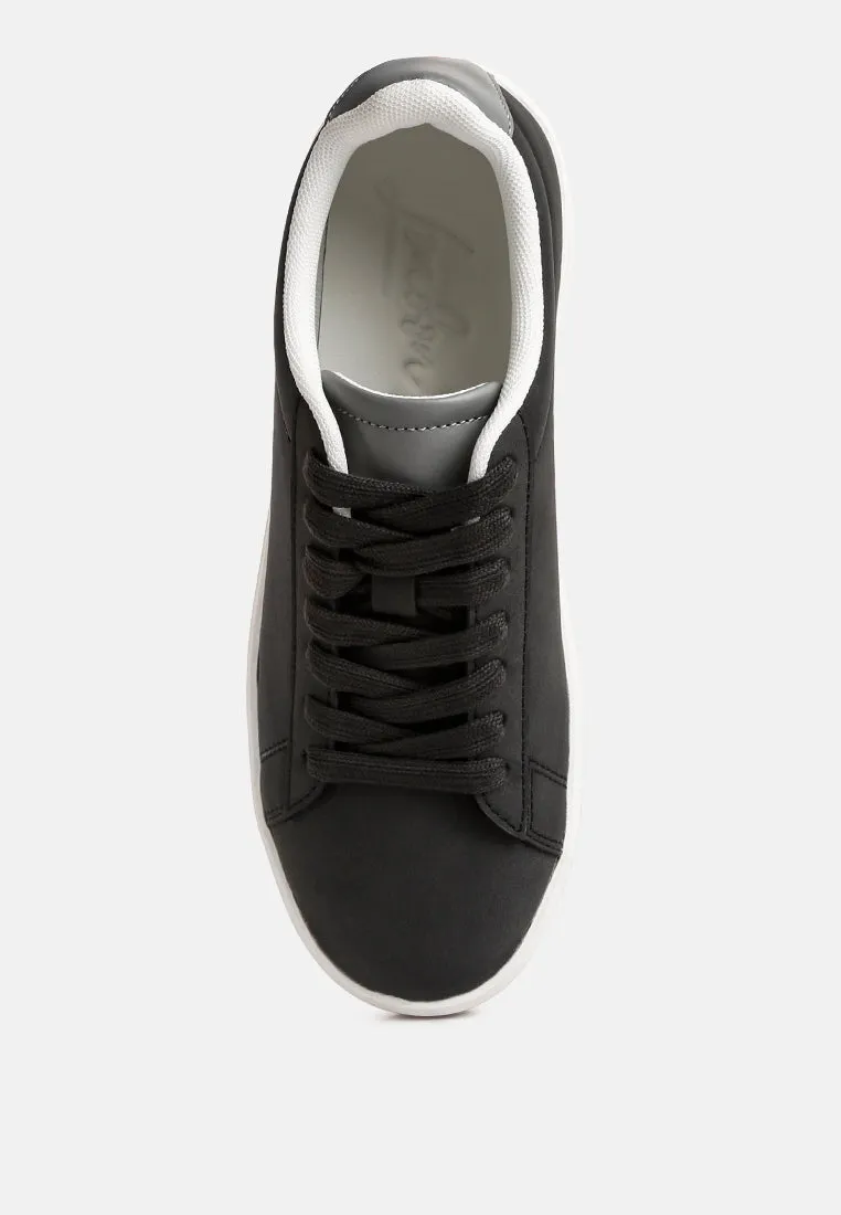 minky lace up casual sneakers