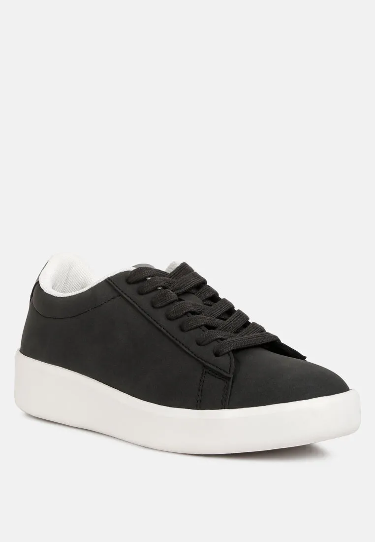 minky lace up casual sneakers