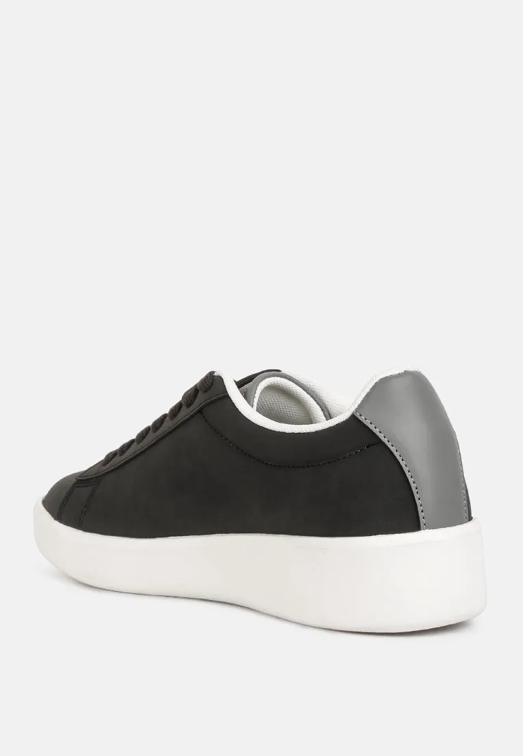minky lace up casual sneakers