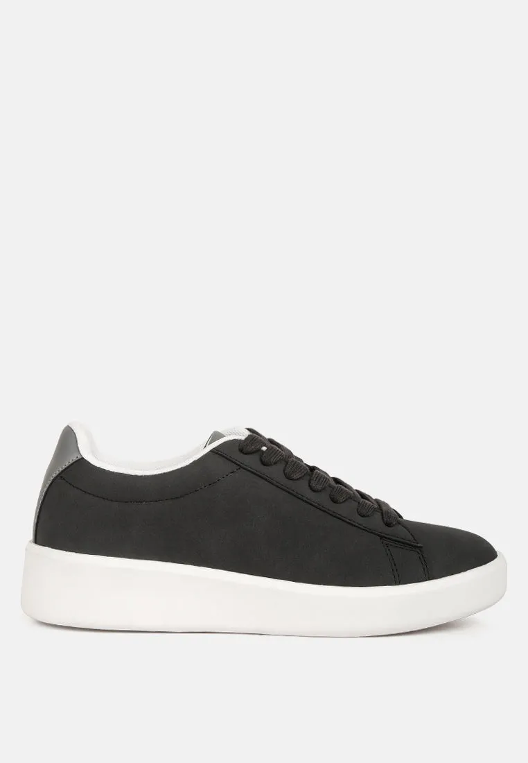 minky lace up casual sneakers