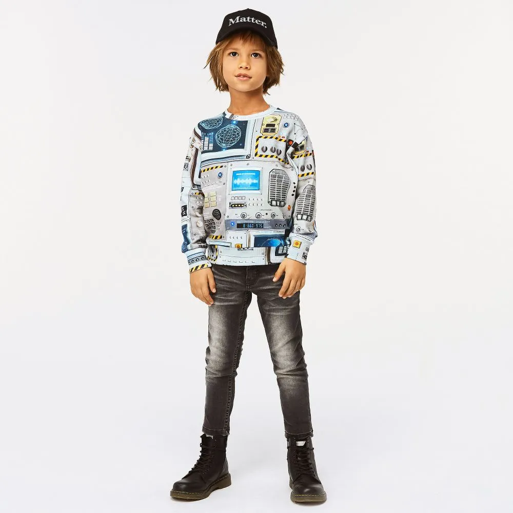 Molo Kids Boy's Madsim Sweatshirt - Space Navigation