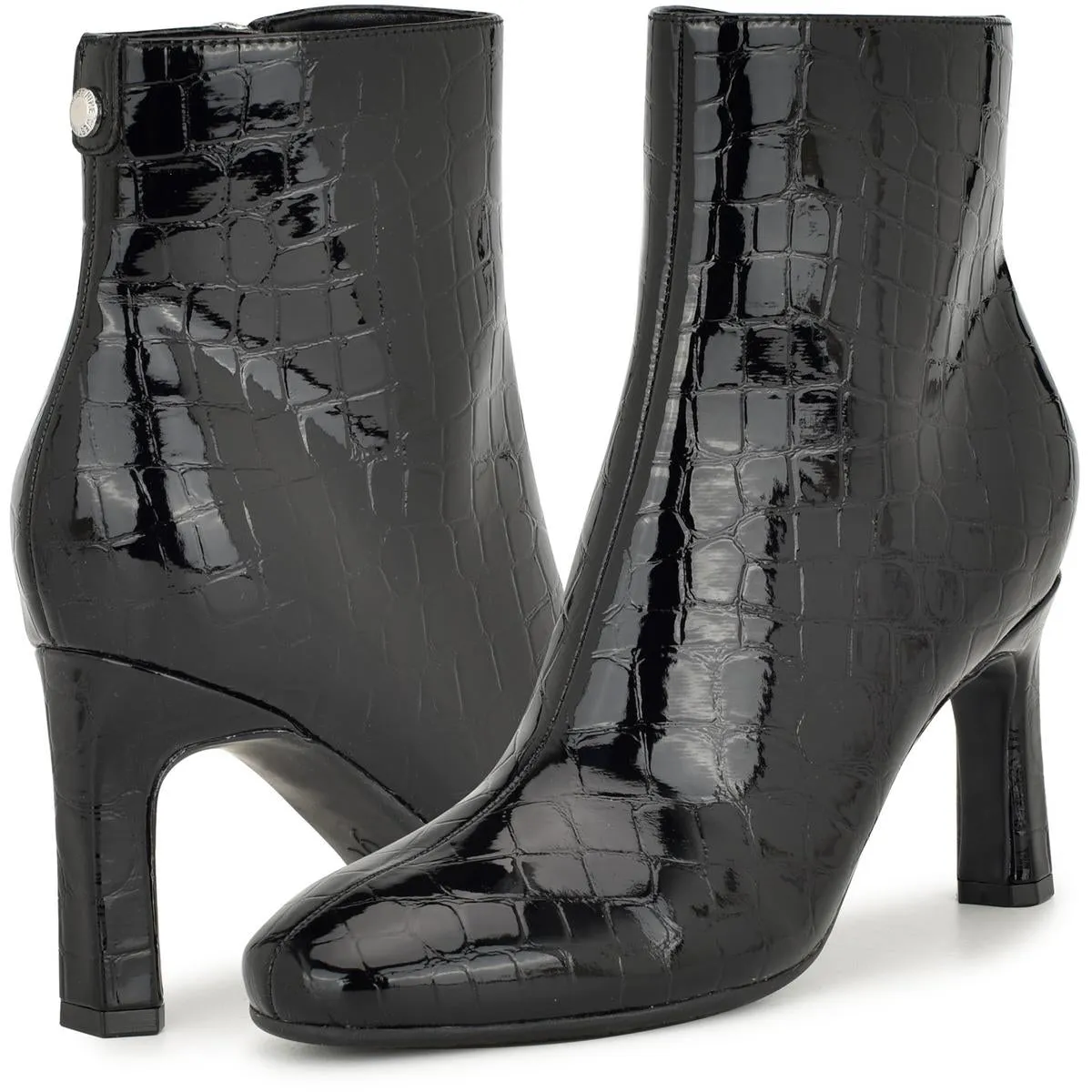 Nance 9X93 Womens Patent Solid Ankle Boots