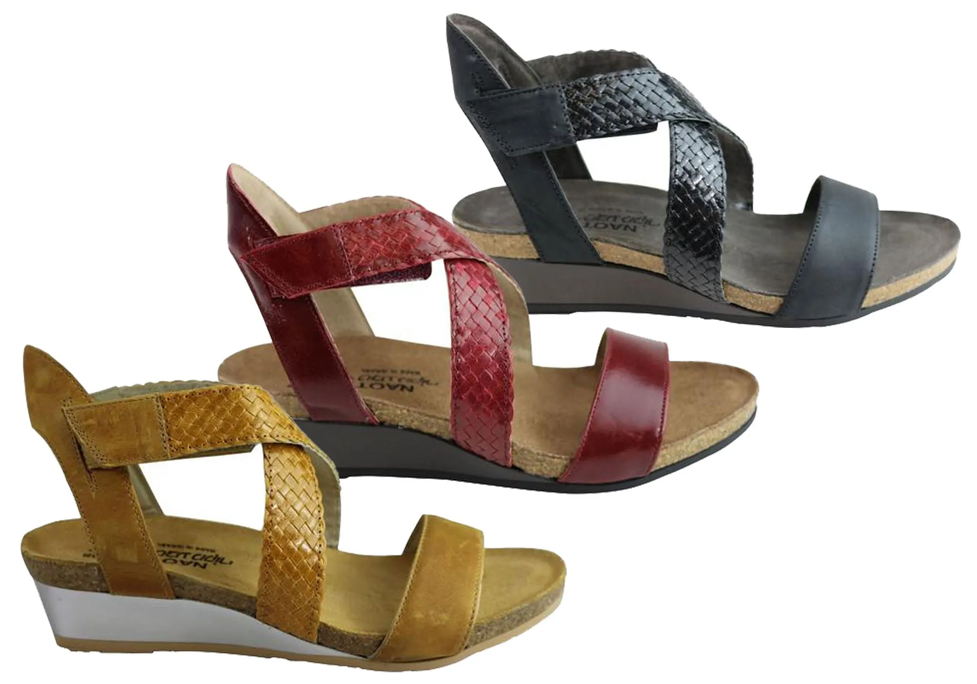 Naot Cupid Womens Leather Comfort Cushioned Supportive Wedge Sandals Naot Shoes