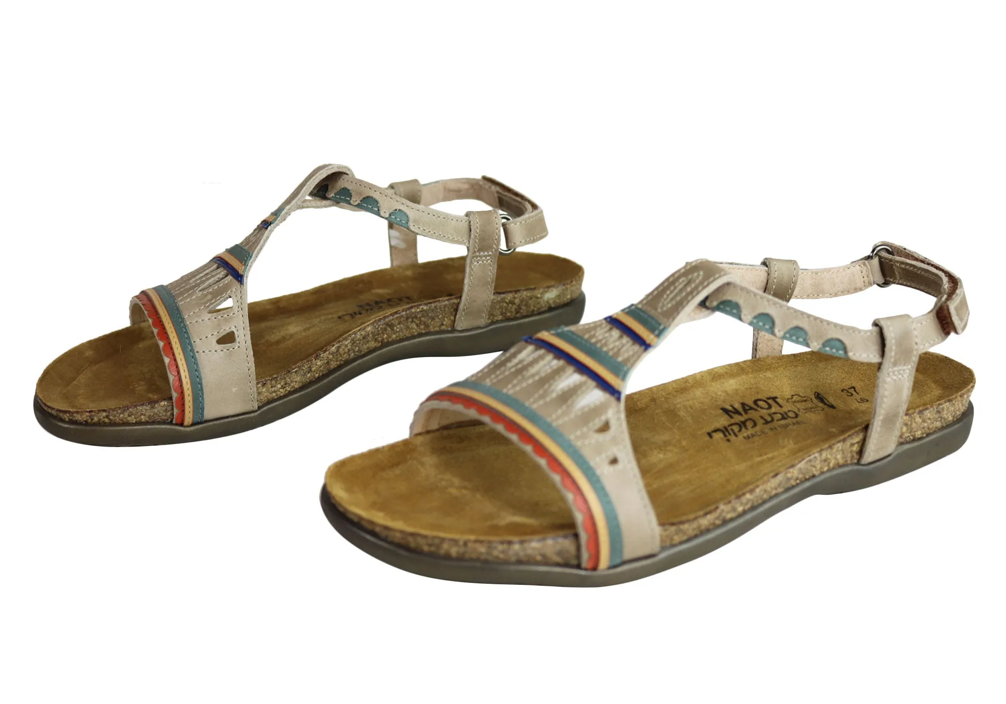 Naot Odelia Womens Comfort Cushioned Supportive Leather Flat Sandals Naot Shoes