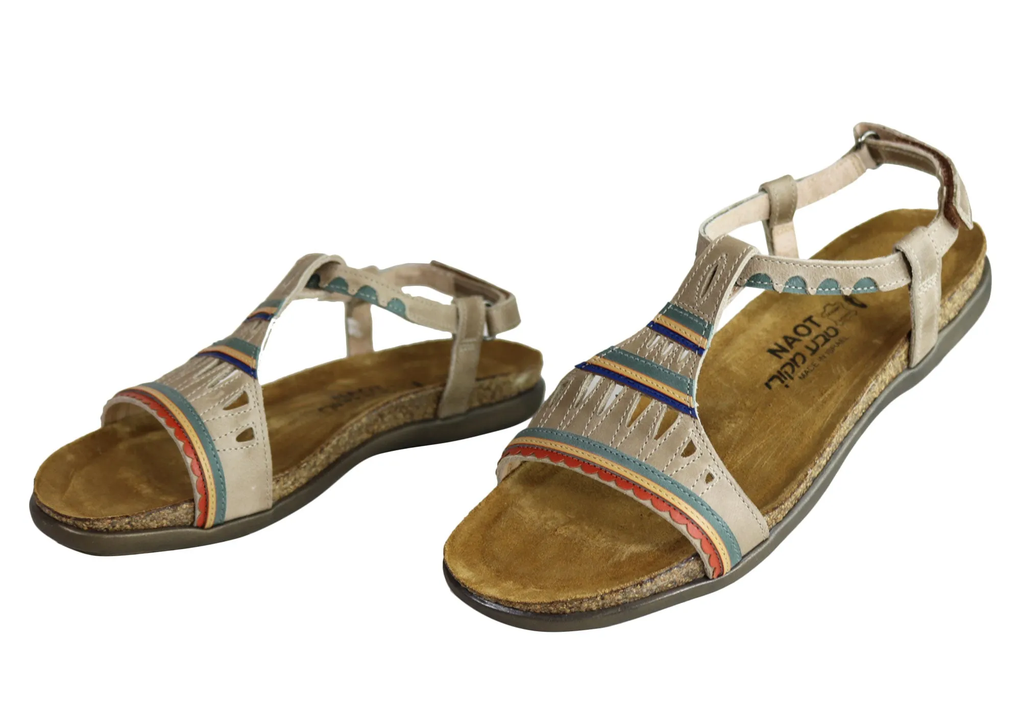 Naot Odelia Womens Comfort Cushioned Supportive Leather Flat Sandals Naot Shoes