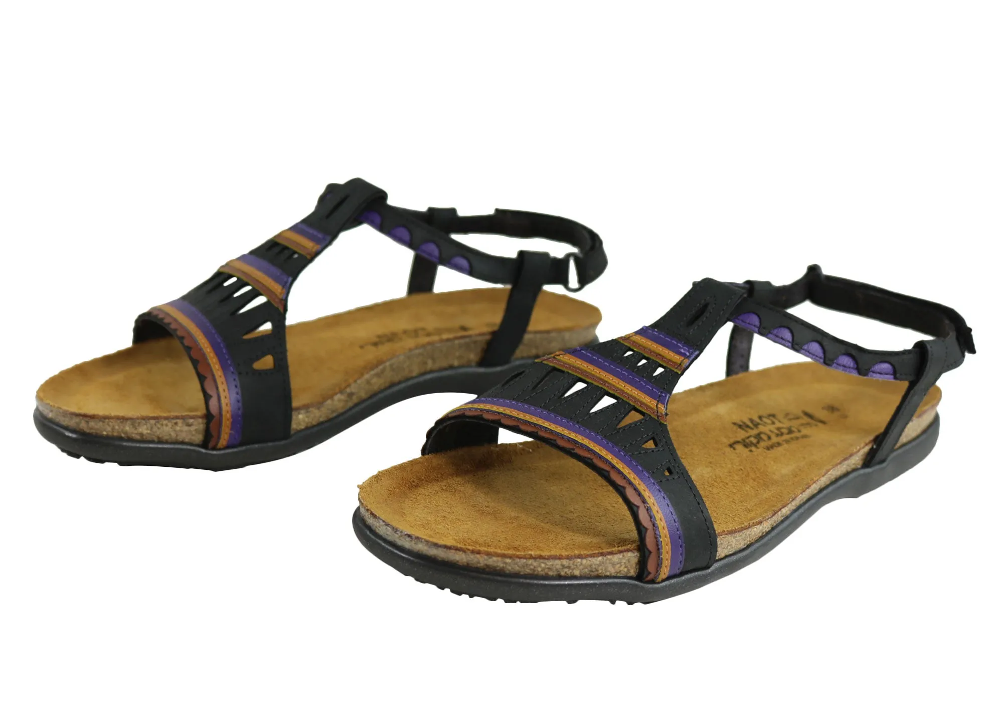 Naot Odelia Womens Comfort Cushioned Supportive Leather Flat Sandals Naot Shoes