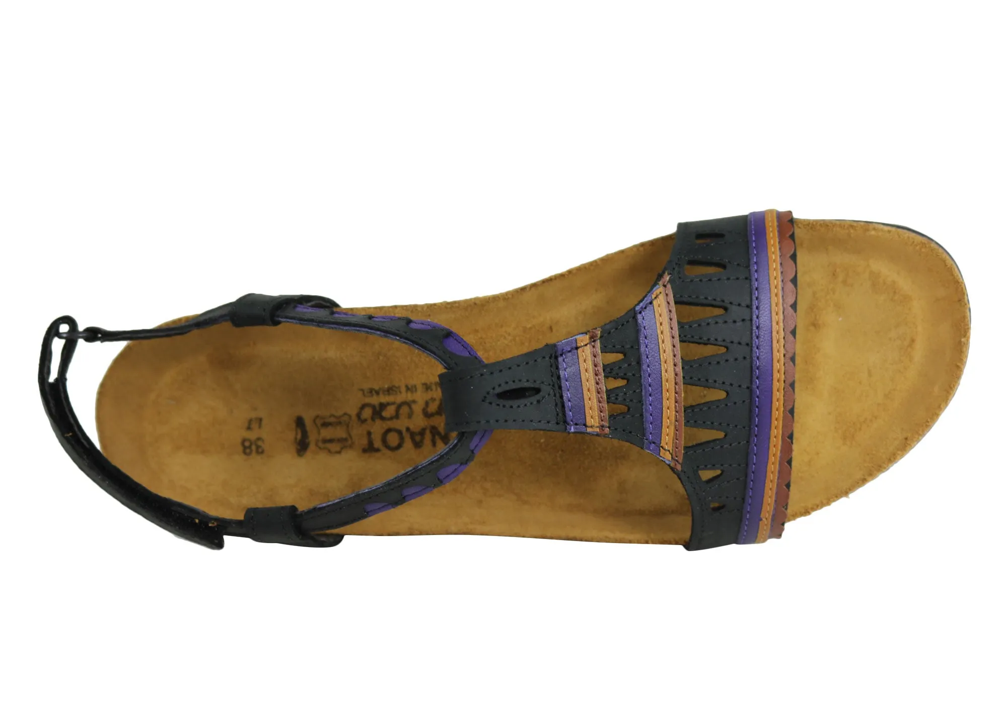 Naot Odelia Womens Comfort Cushioned Supportive Leather Flat Sandals Naot Shoes