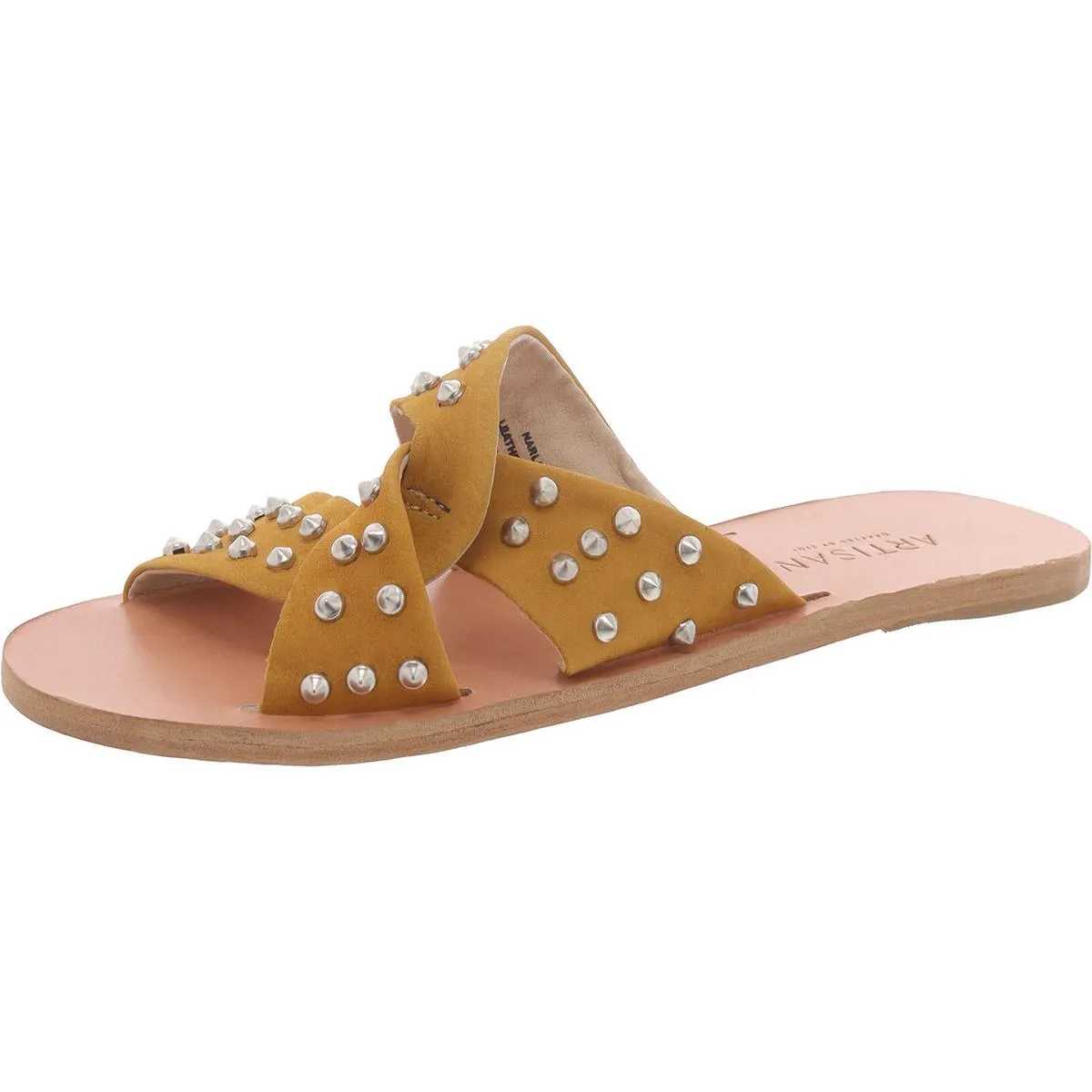 Narla Womens Leather Embellished Slide Sandals