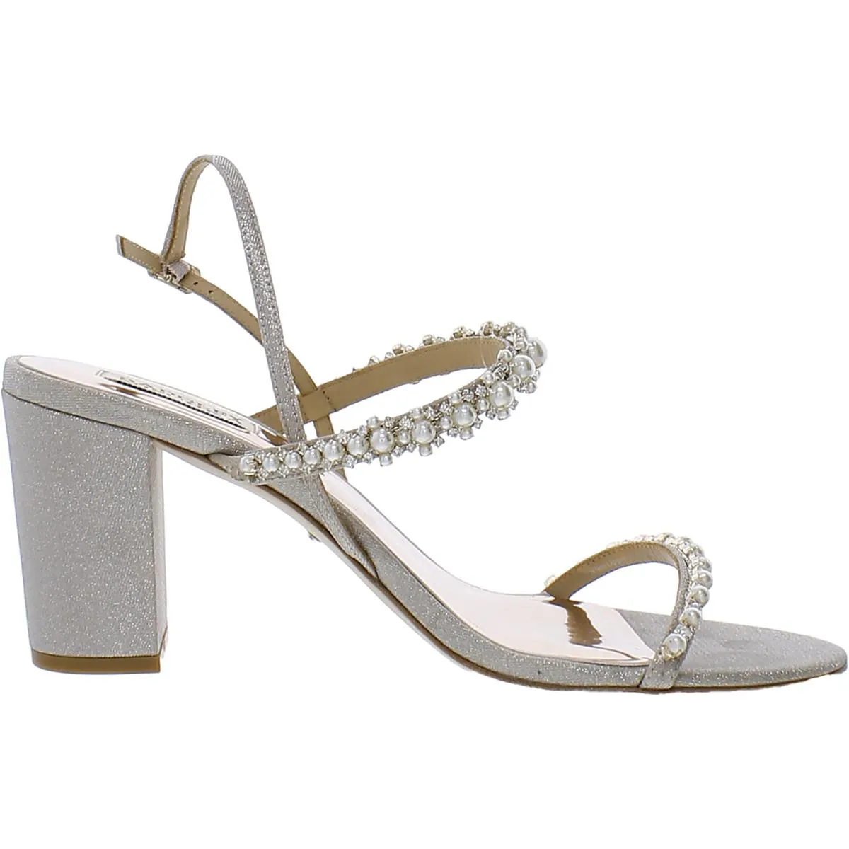 Natasha Womens Glitter Embellished Slingback Heels