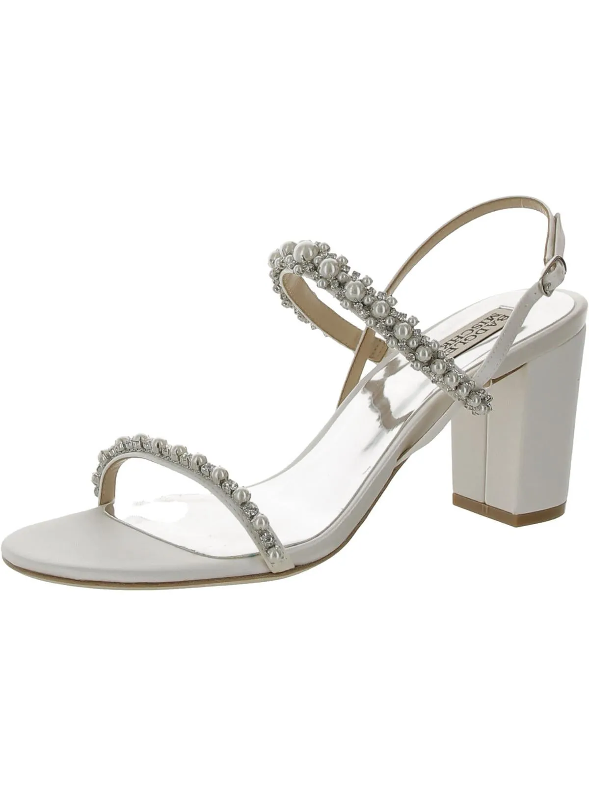 Natasha Womens Glitter Embellished Slingback Heels