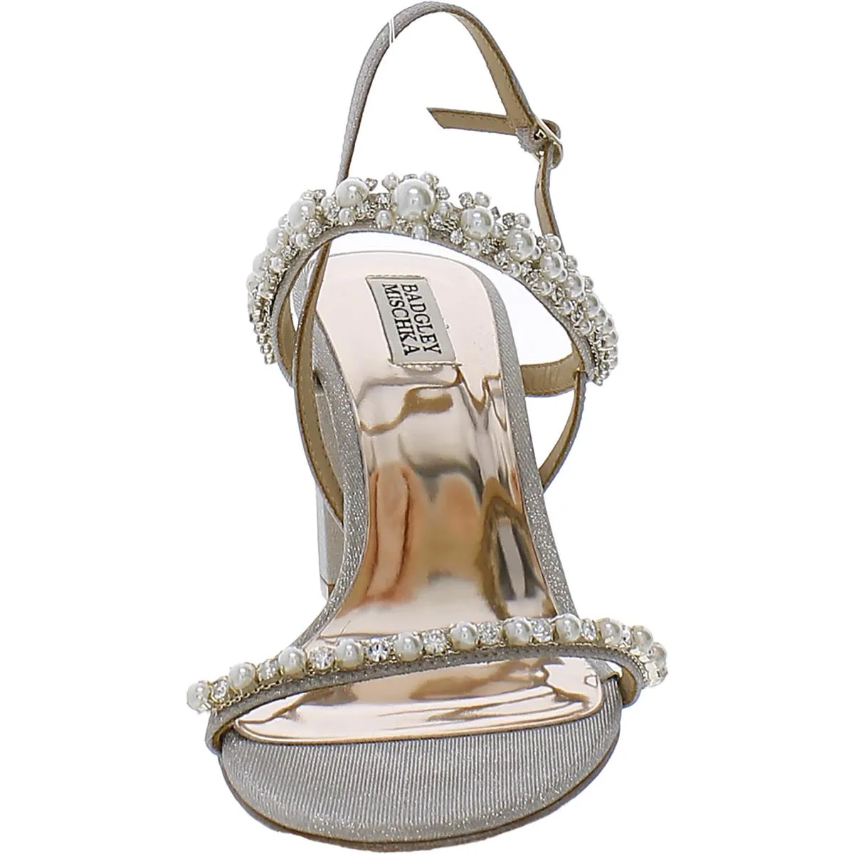 Natasha Womens Glitter Embellished Slingback Heels