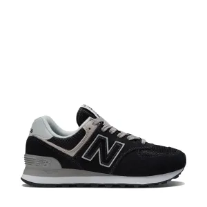 New Balance Women's 574 Sneaker in Black with White