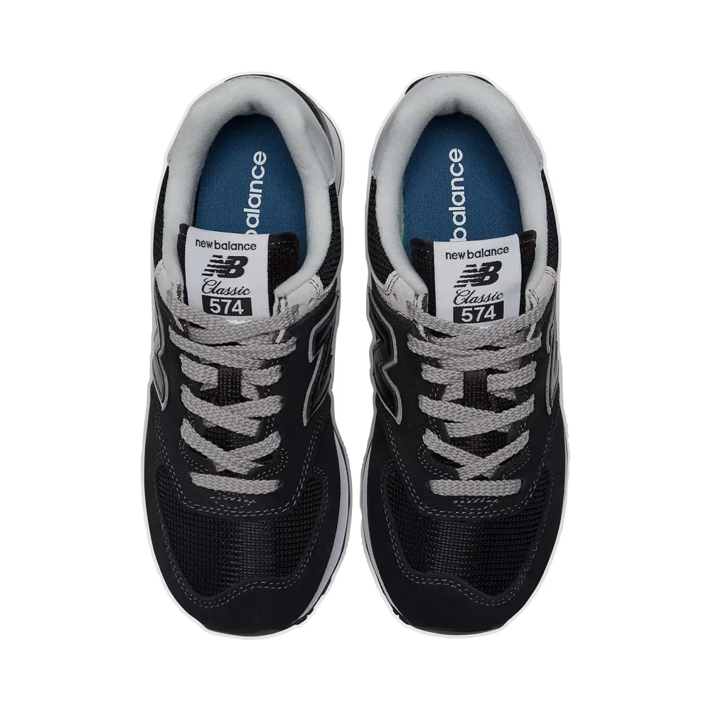 New Balance Women's 574 Sneaker in Black with White