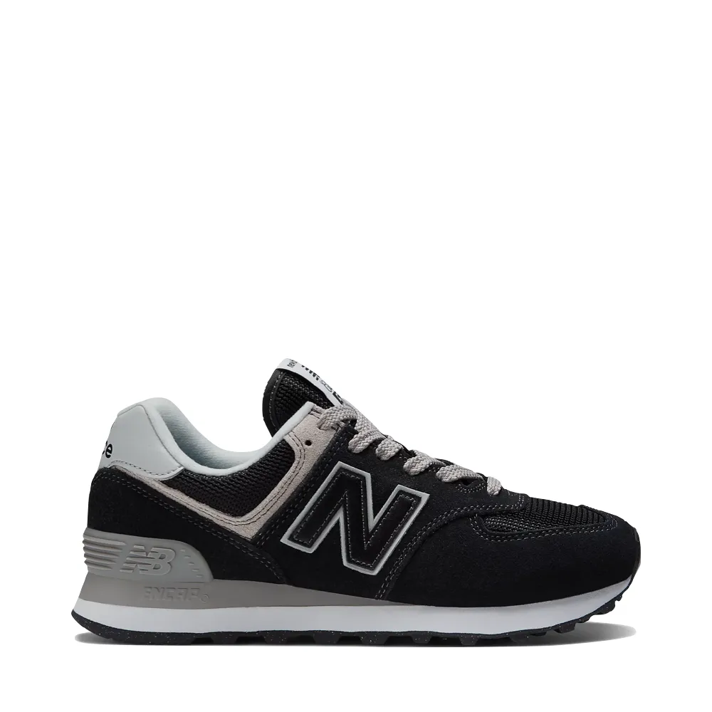 New Balance Women's 574 Sneaker in Black with White