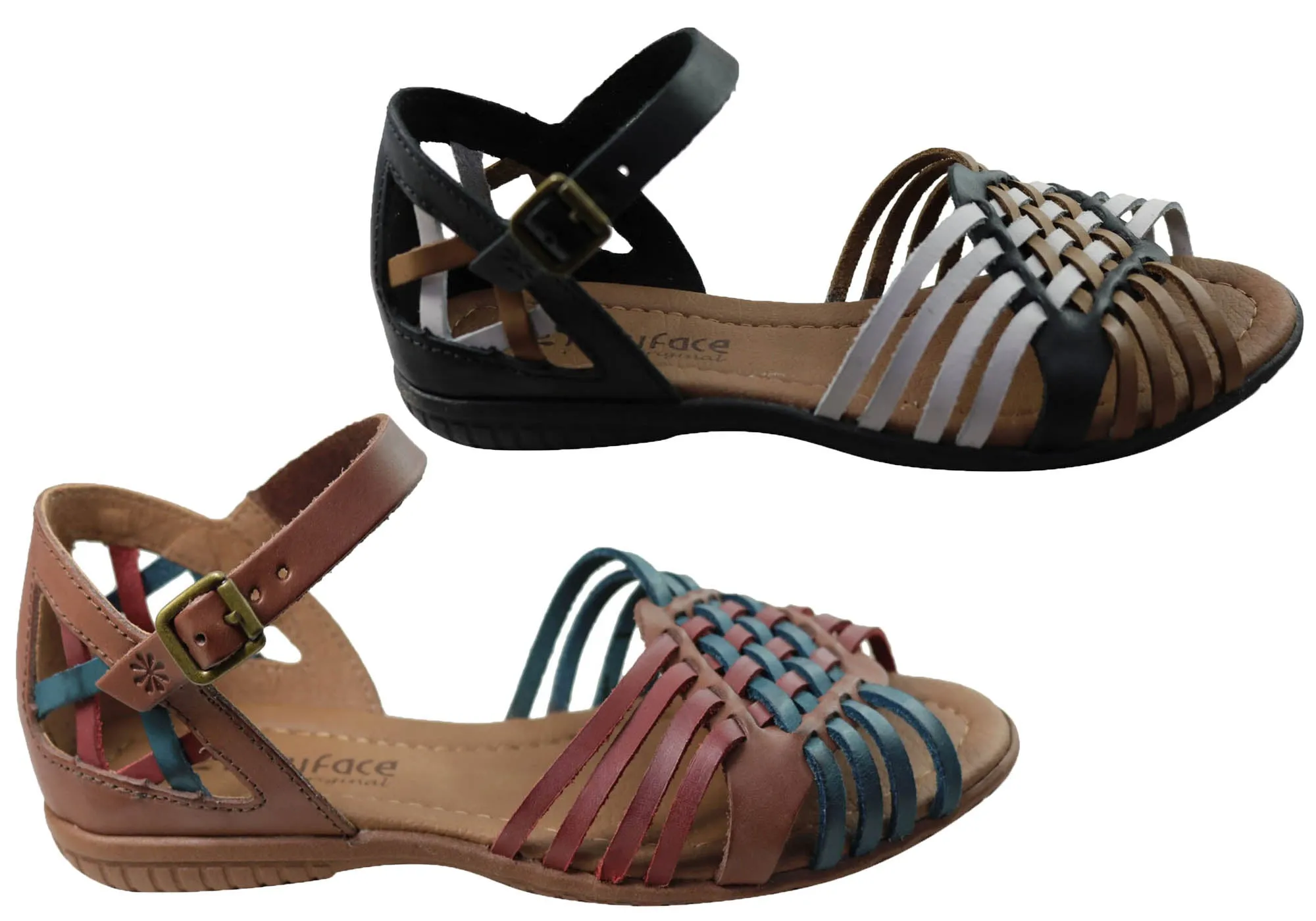 New Face Tamara Womens Comfortable Leather Sandals Made In Brazil New Face Shoes