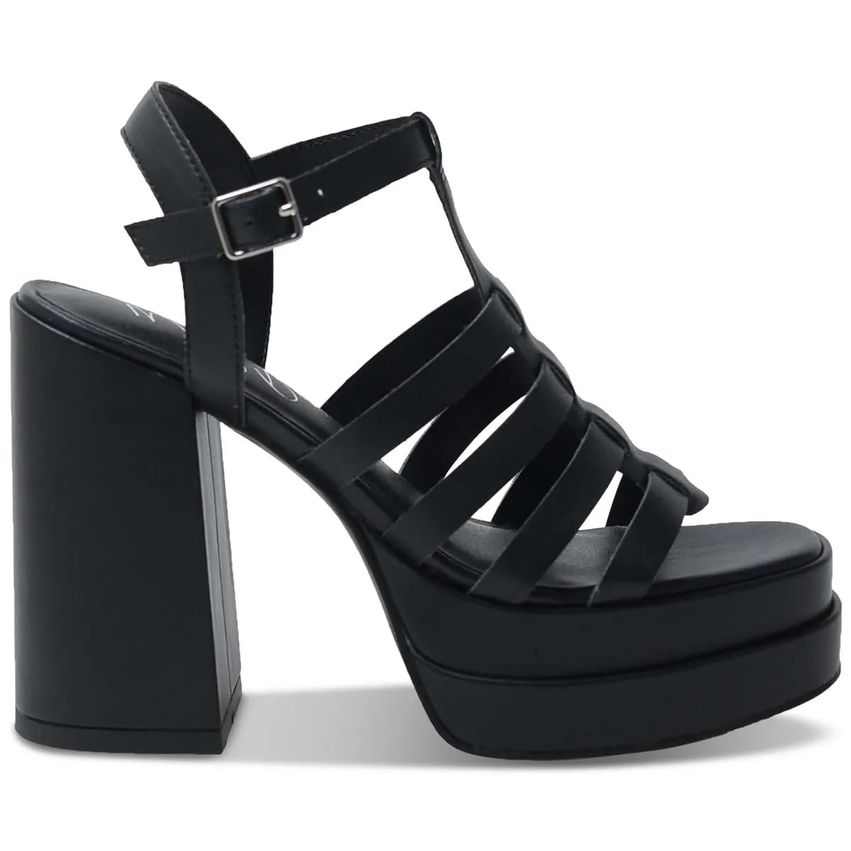 Orlah Womens Faux Leather Platform Sandals Block Heels