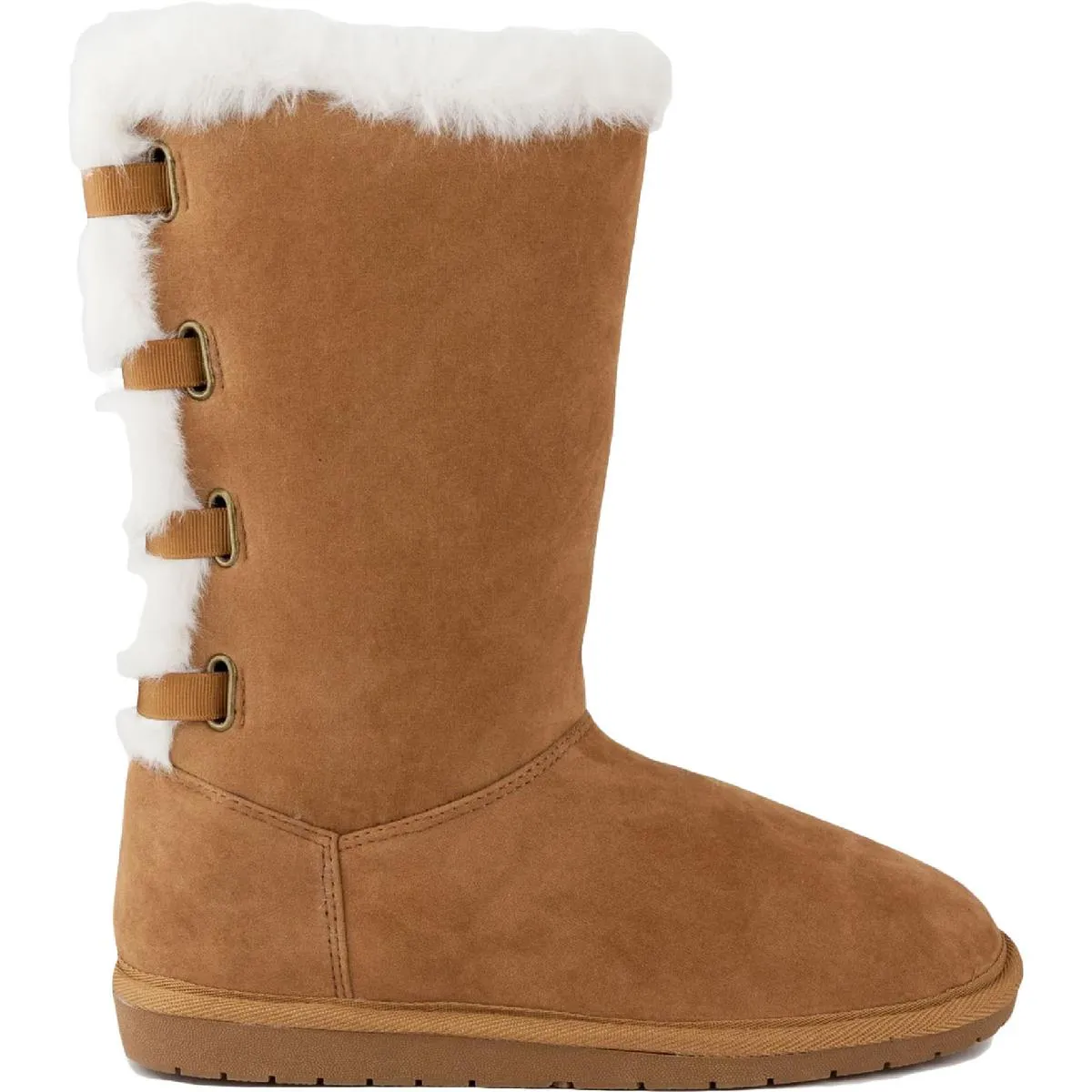 Panthea Womens Microsuede Faux Fur Shearling Boots