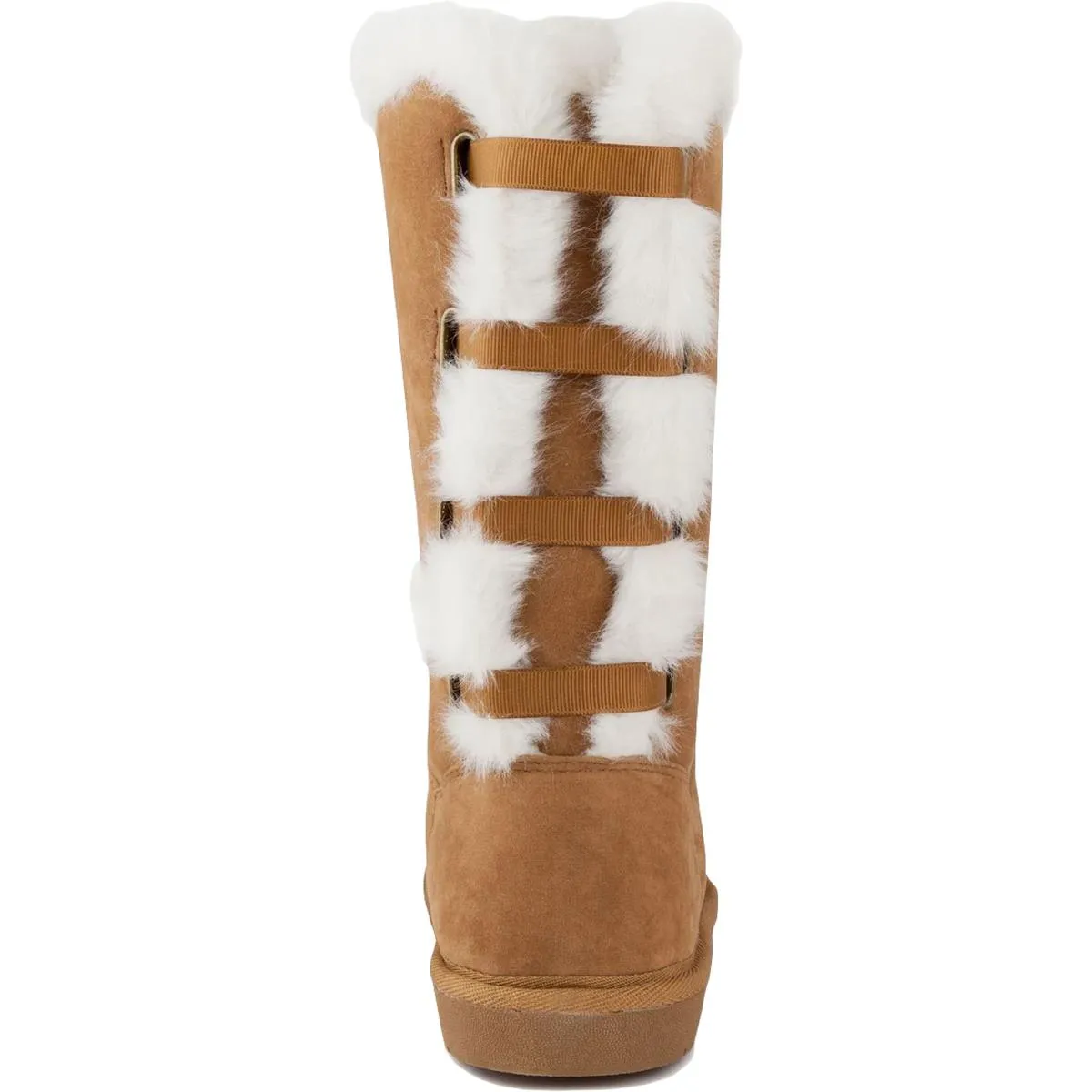 Panthea Womens Microsuede Faux Fur Shearling Boots