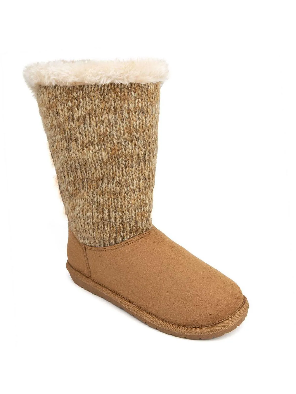 Panthea Womens Microsuede Faux Fur Shearling Boots
