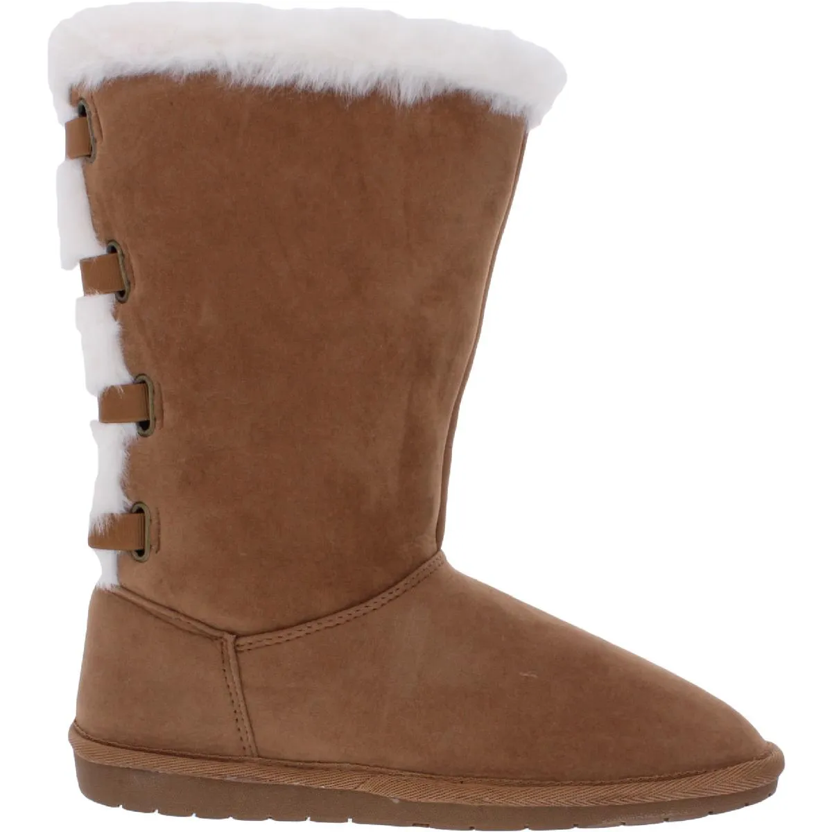 Panthea Womens Microsuede Faux Fur Shearling Boots