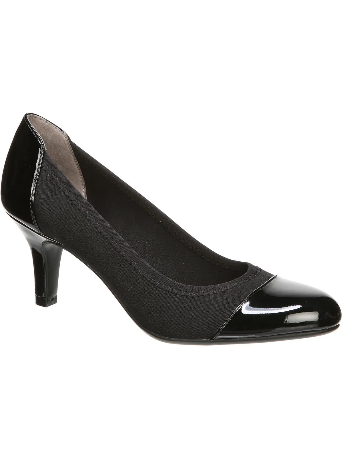 Parigi Stretch Womens Patent Toe Cap Dress Heels