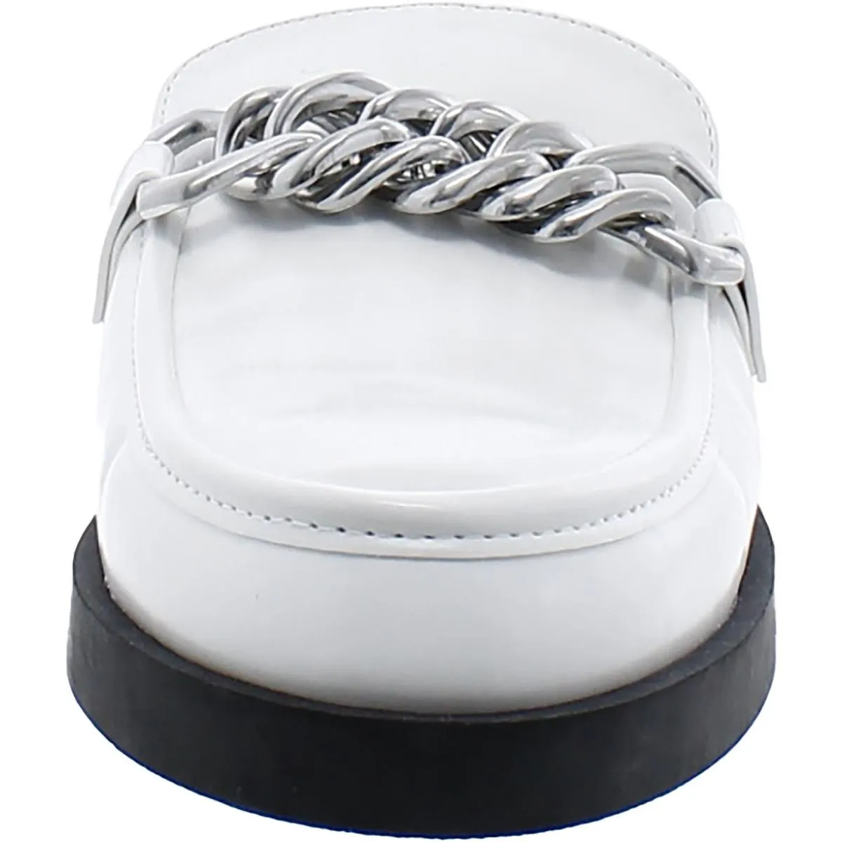 Paris Womens Faux Leather Chain Clogs