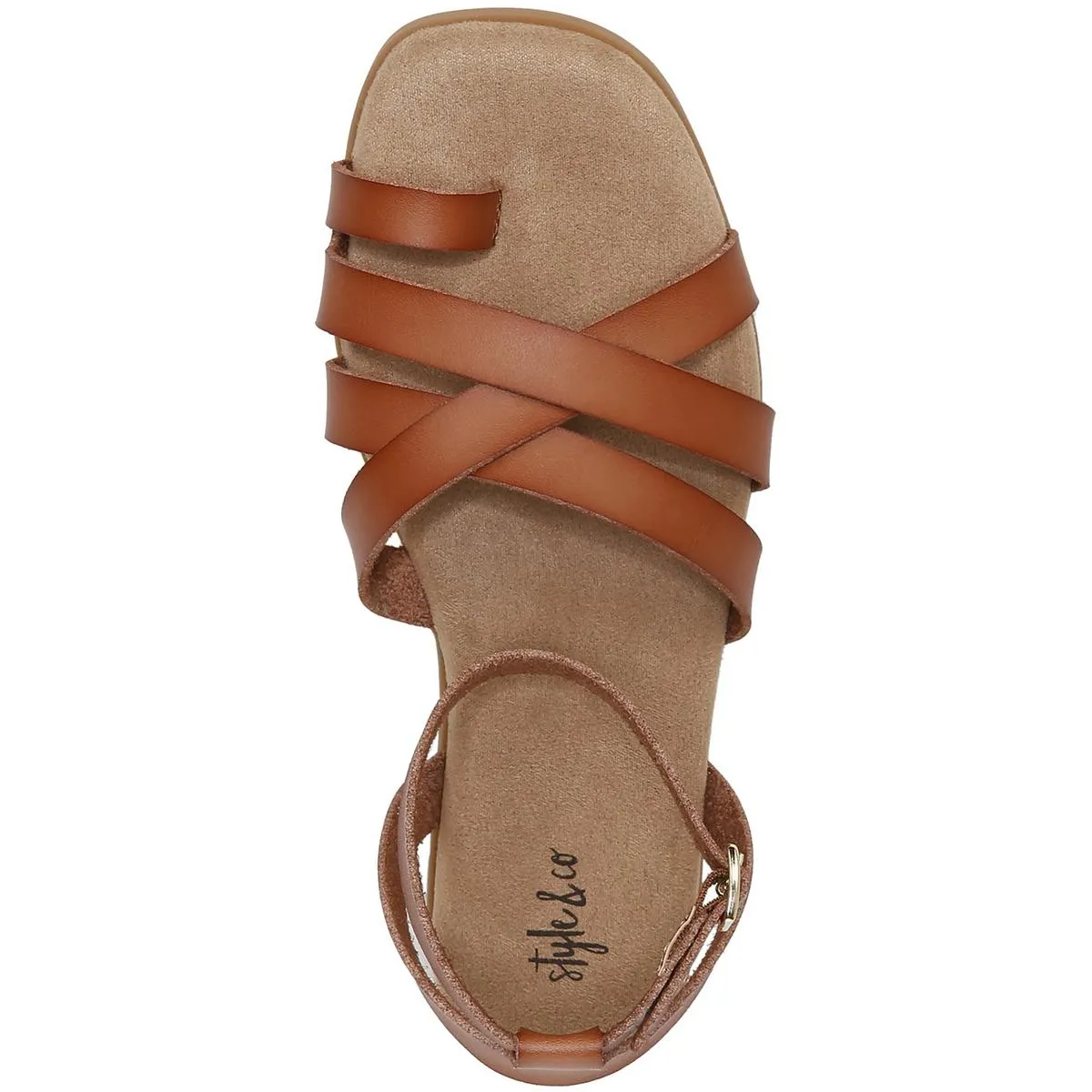 Parnikka Womens Faux Leather Criss-Cross Slingback Sandals