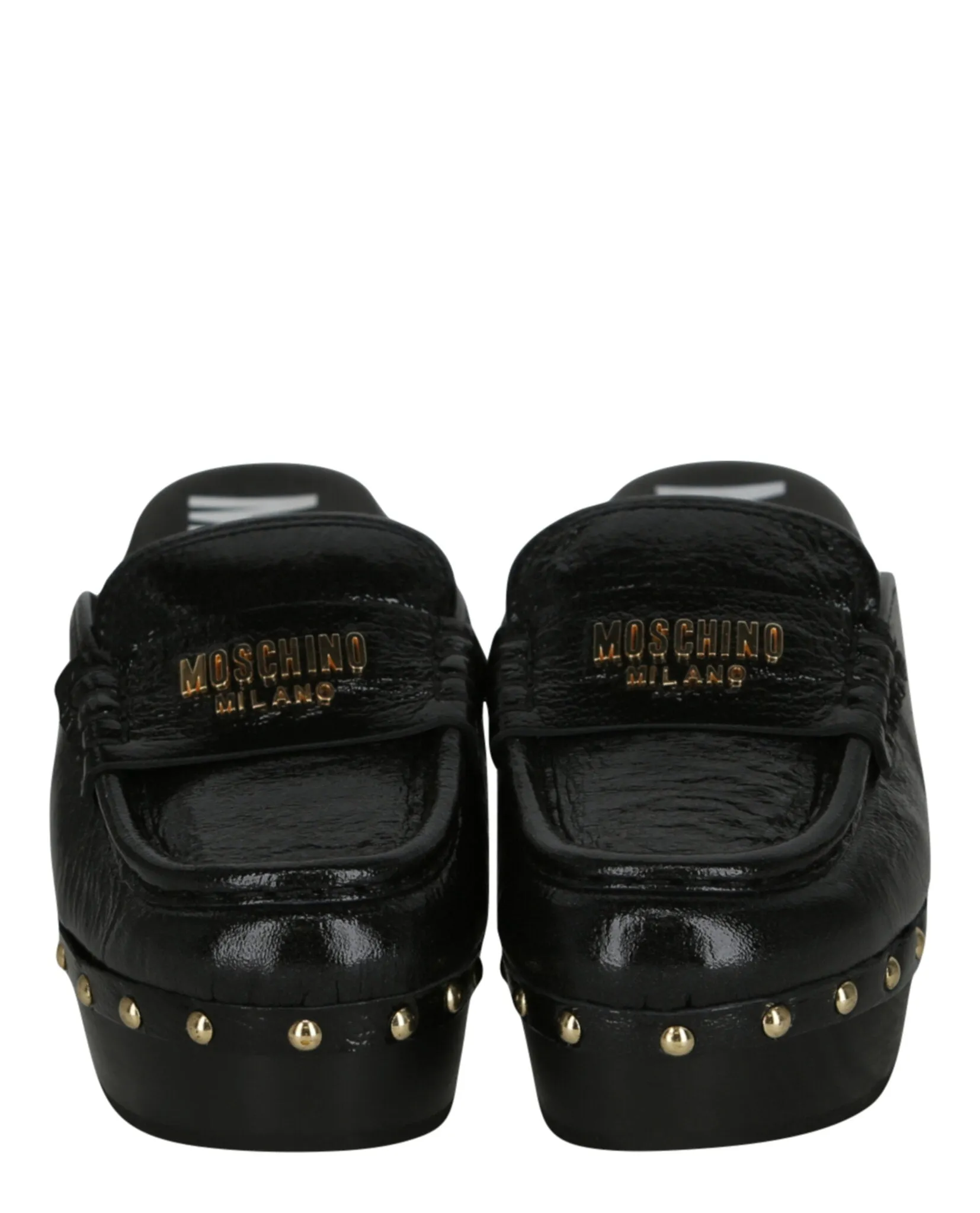 Patent Leather Logo Clogs
