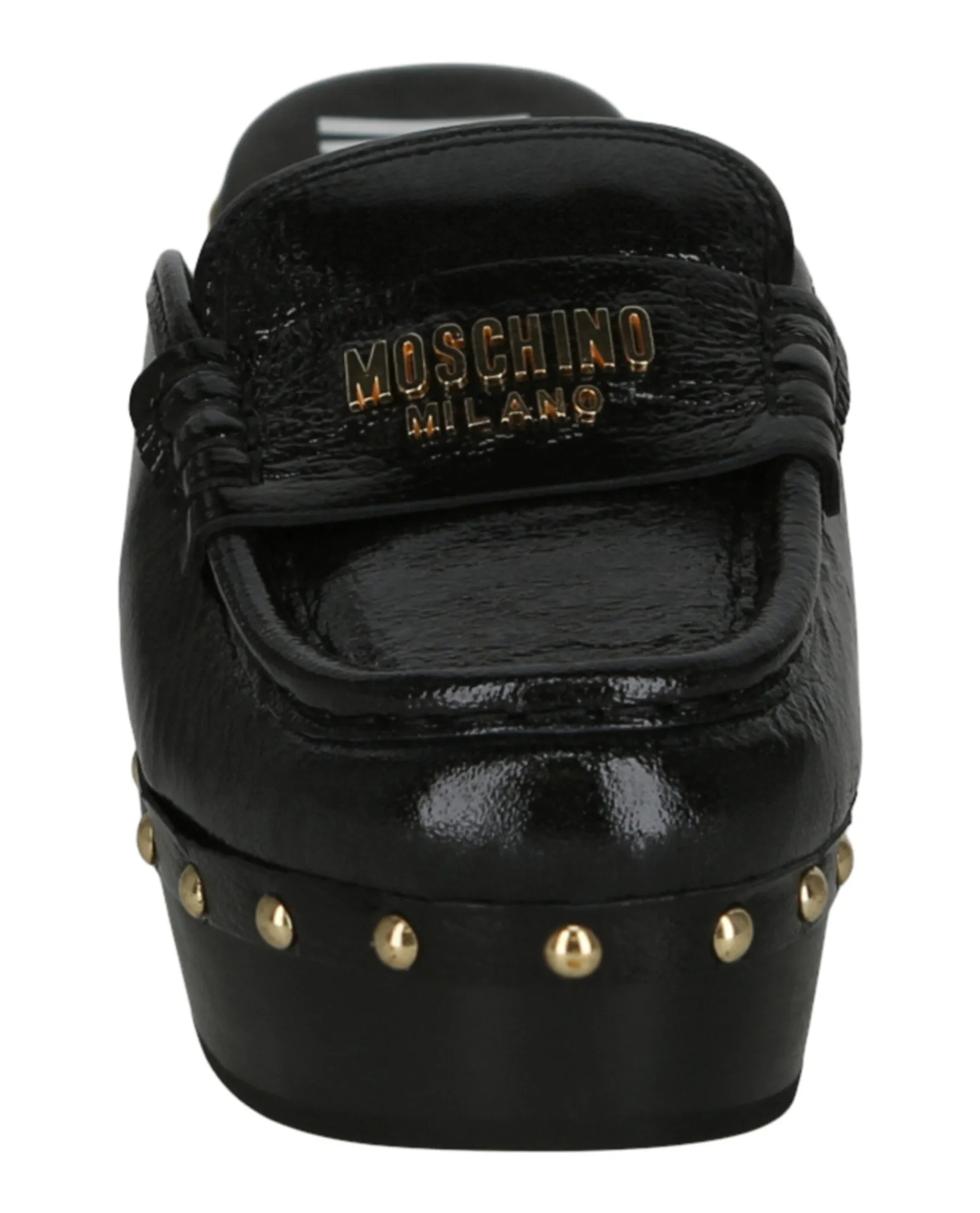 Patent Leather Logo Clogs