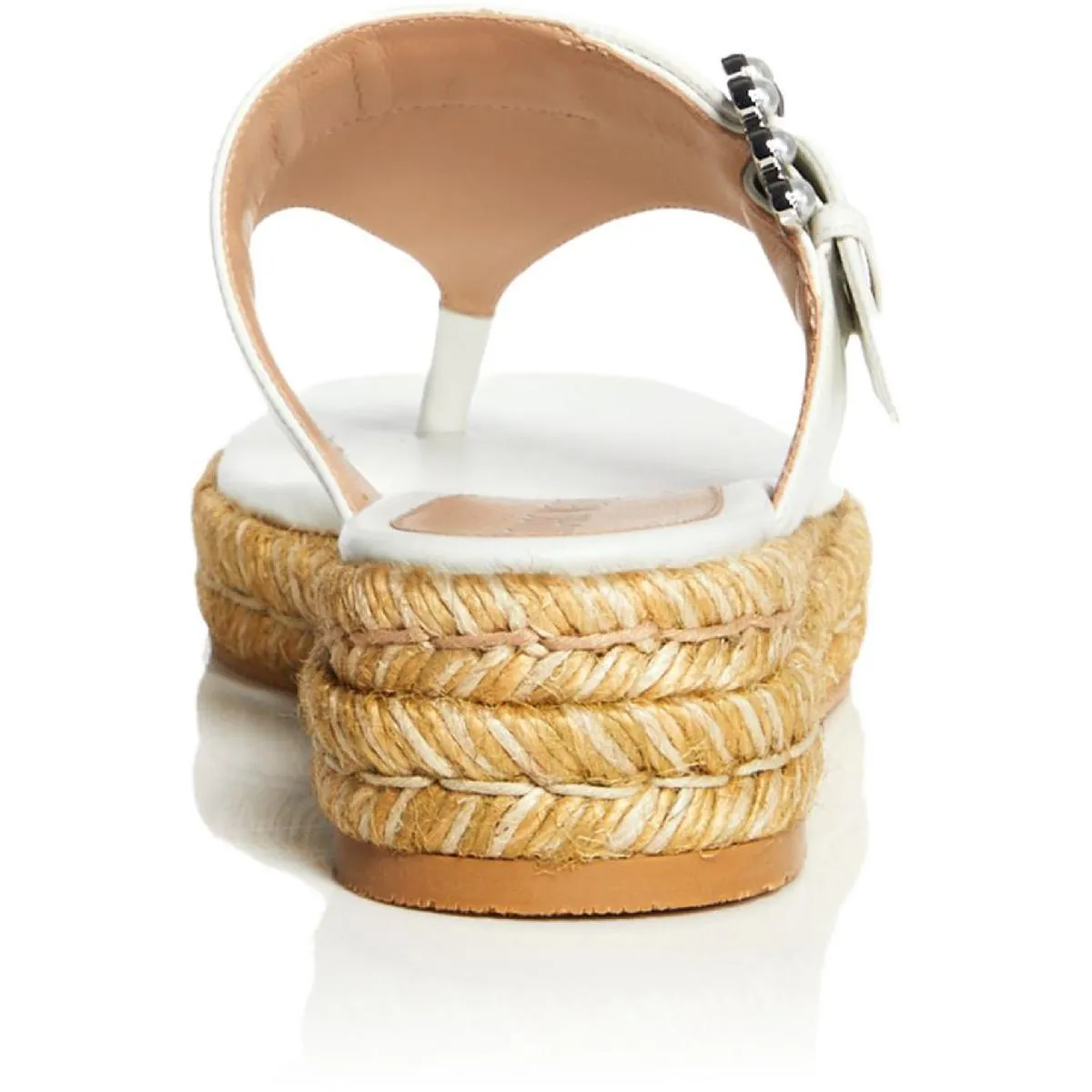 Pearl Womens Wedge Embellished Thong Sandals
