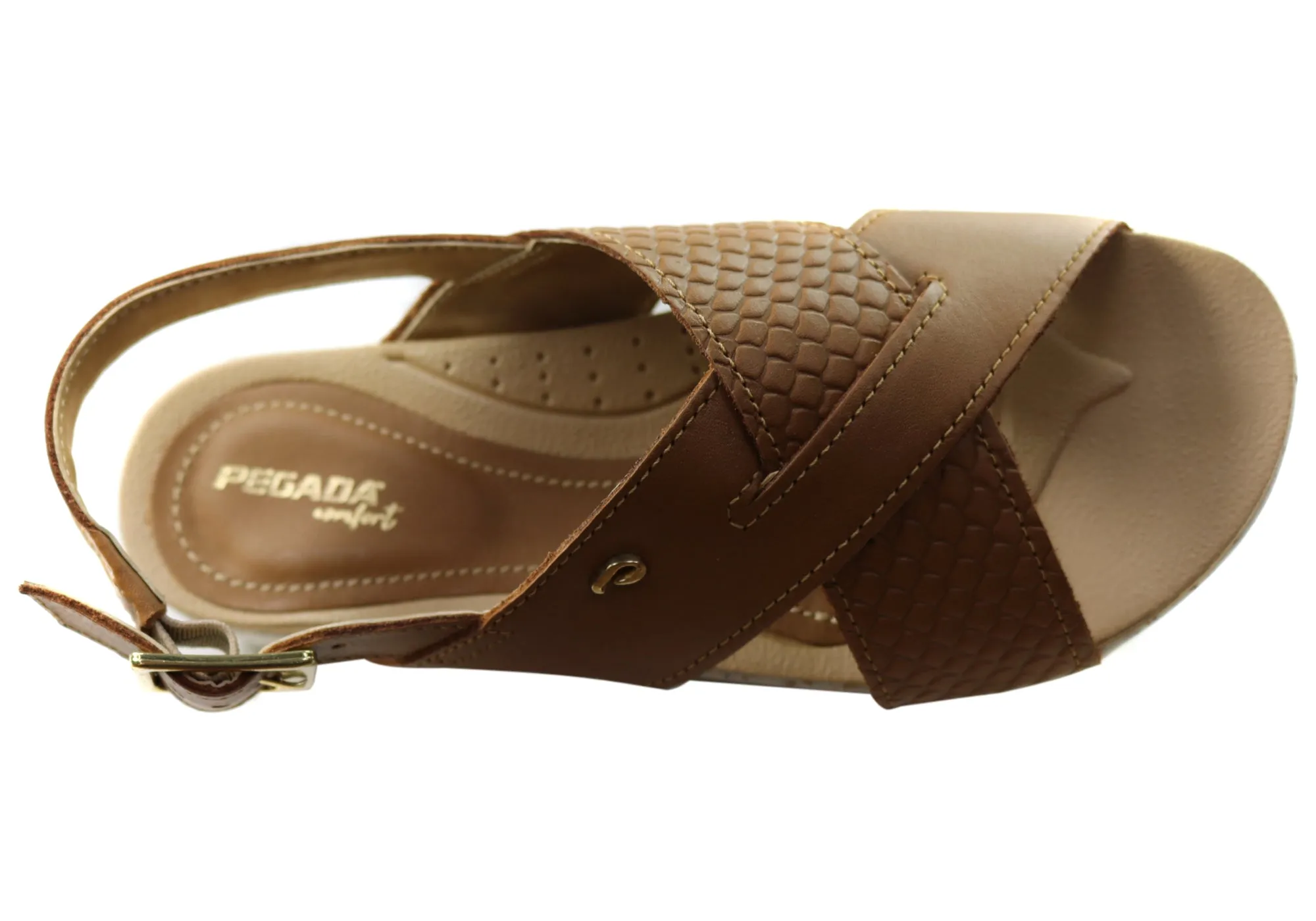 Pegada Nelba Womens Comfortable Leather Sandals Made In Brazil Pegada Shoes