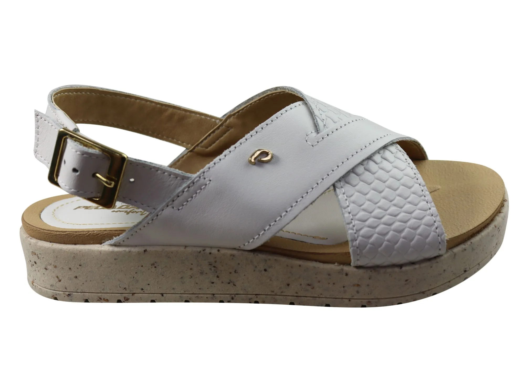 Pegada Nelba Womens Comfortable Leather Sandals Made In Brazil Pegada Shoes