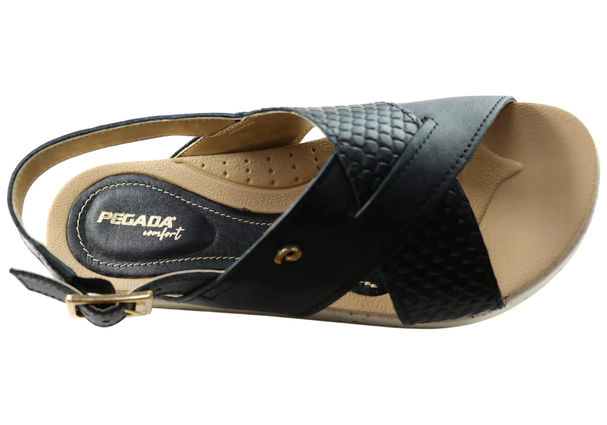 Pegada Nelba Womens Comfortable Leather Sandals Made In Brazil Pegada Shoes