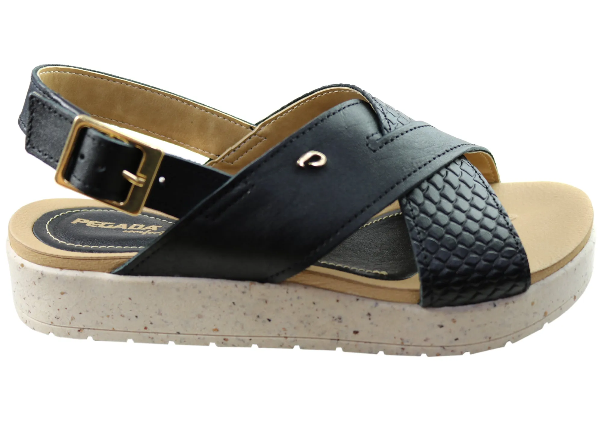 Pegada Nelba Womens Comfortable Leather Sandals Made In Brazil Pegada Shoes