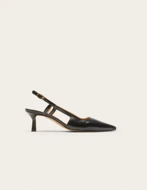 Pumps Betty - Black pleated leather