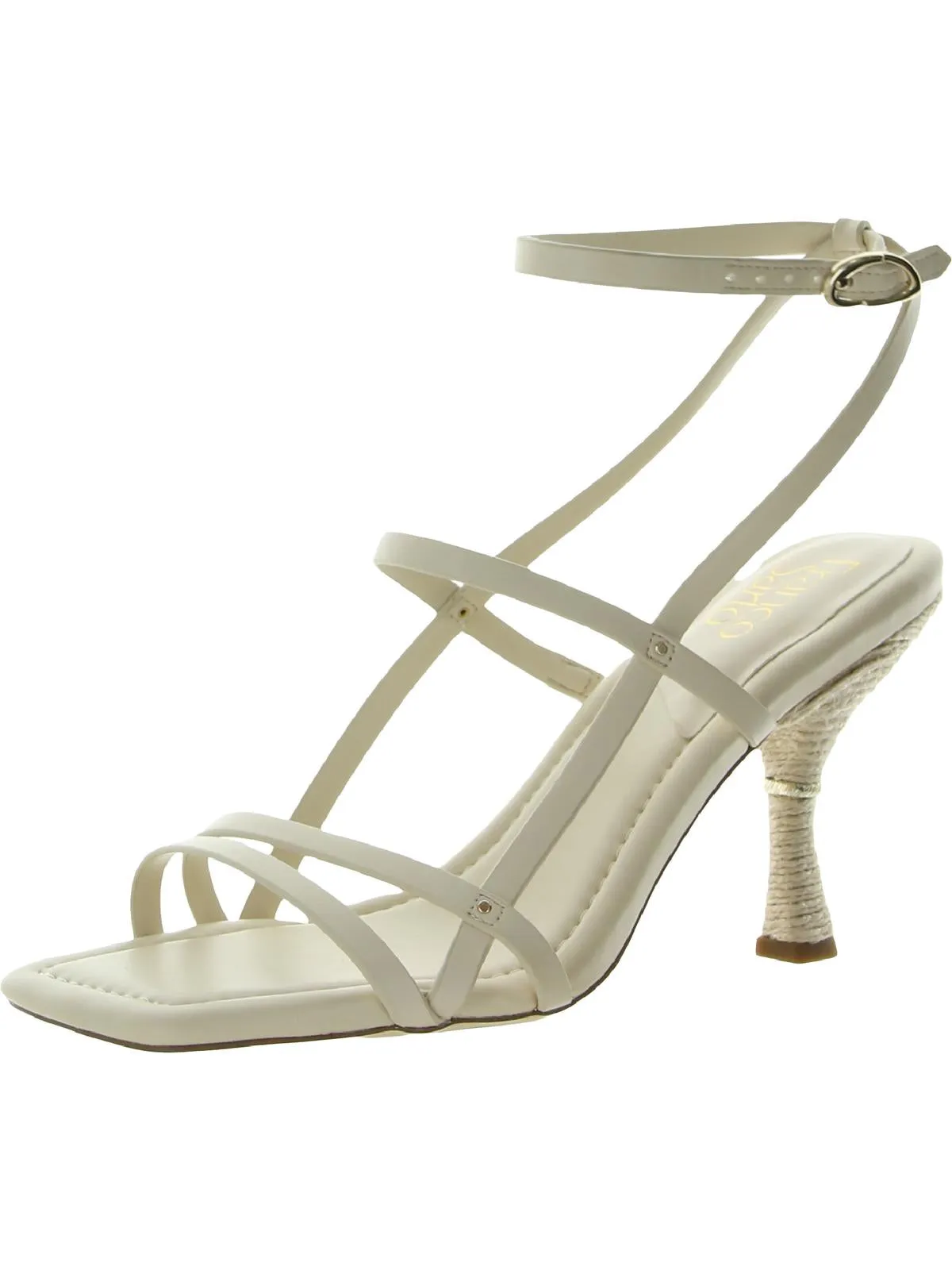 Rebel Womens Faux Leather Square Toe Heels