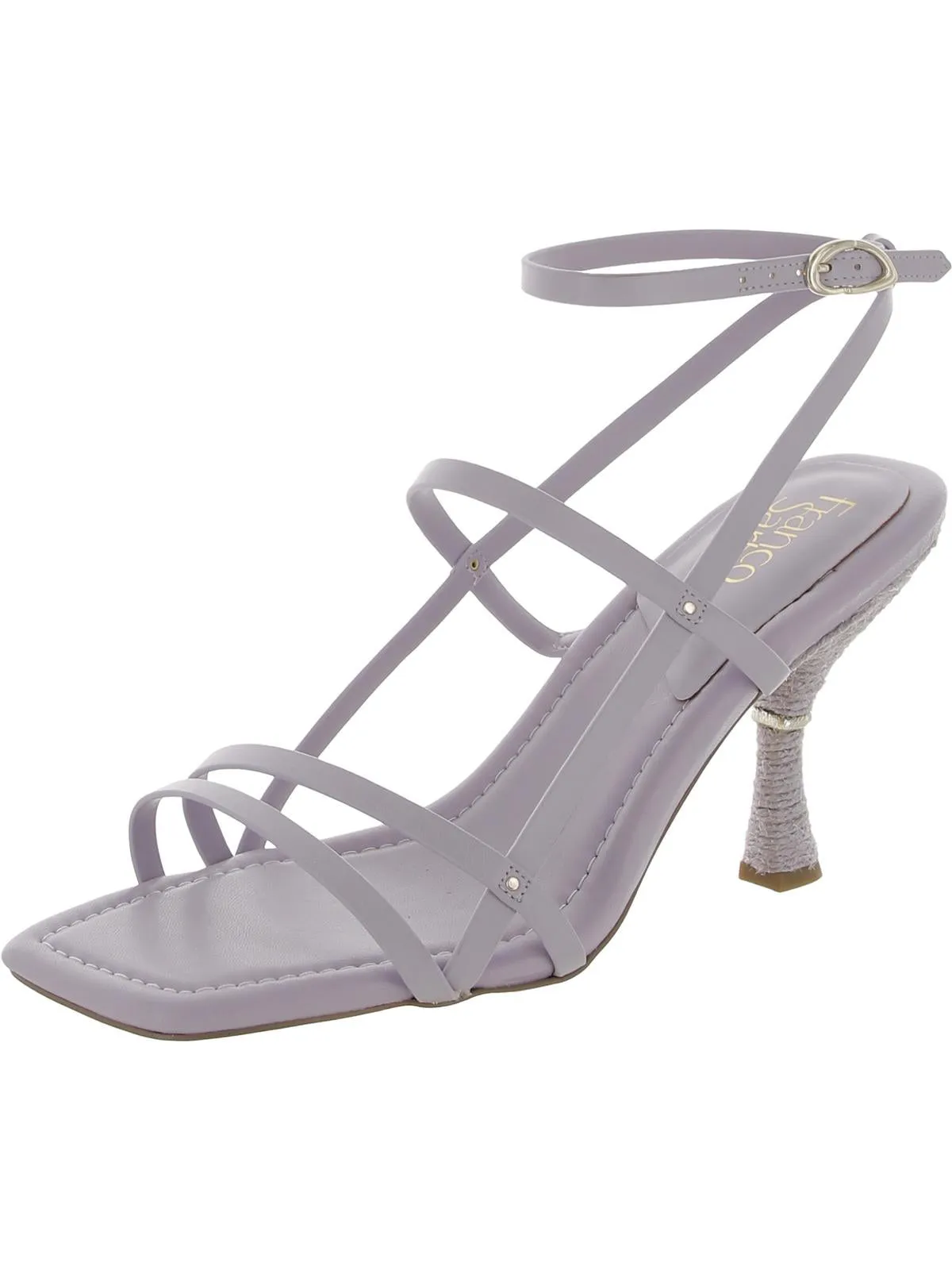 Rebel Womens Faux Leather Square Toe Heels