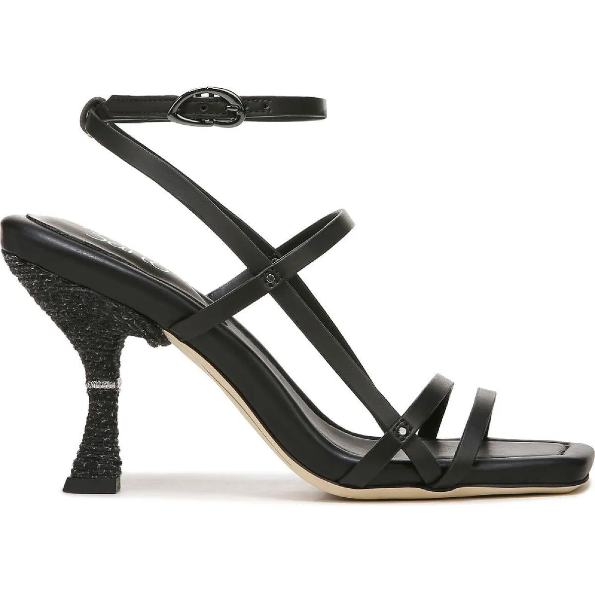 Rebel Womens Faux Leather Square Toe Heels